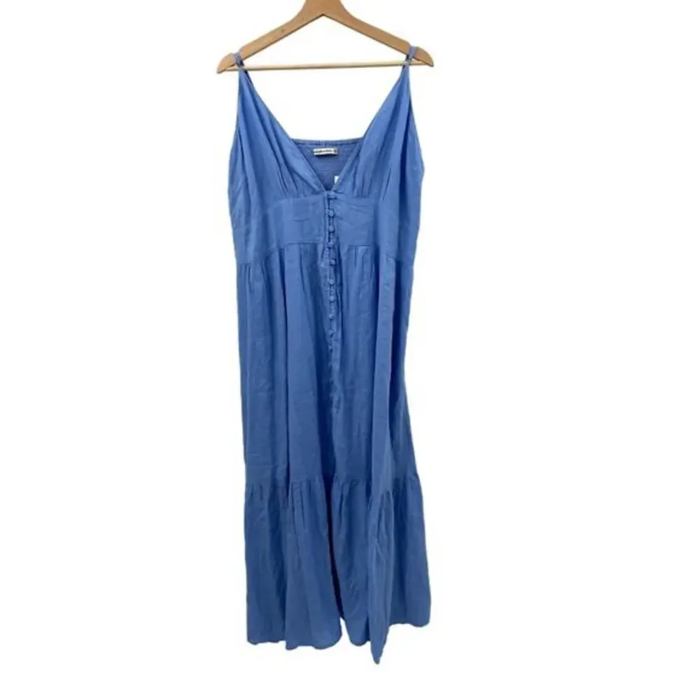 Abercrombie & fitch‎ Blue Button Down Sleeveless Maxi Dress.